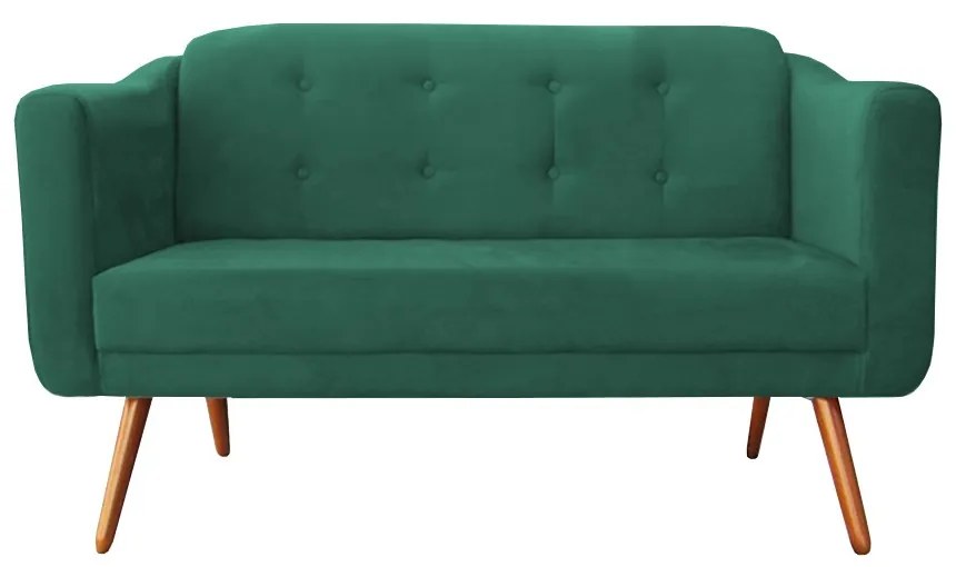 Namoradeira Bruna 1,40 m 2 Lugares Pés Palito Suede Verde Bandeira