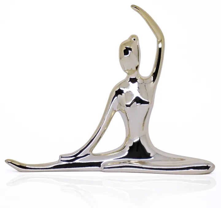 Enfeite Decorativo Bailarina Em Cerâmica Dourado 13x16x3,5cm - D'Rossi