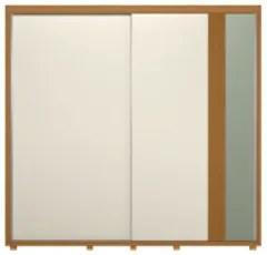 Guarda Roupa Casal 240cm 2 Portas Aline Flex A02 Off/Sálvia - Mpozenat