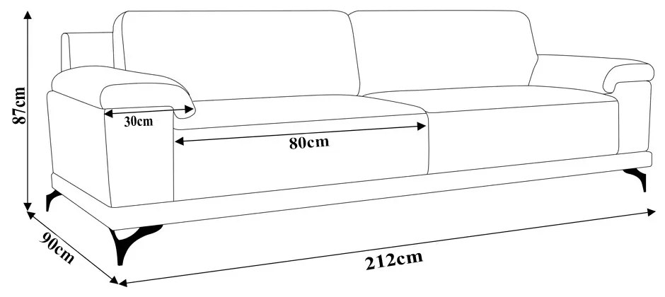 Sofá 212cm Decorativo Sala de Estar Agostino Couro Marrom G52 - Gran Belo