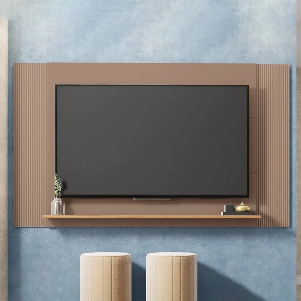 Painel TV até 65 Pol Extensível 136-150-180cm Suspenso Visari Marrom/Freijó C01 - D'Rossi