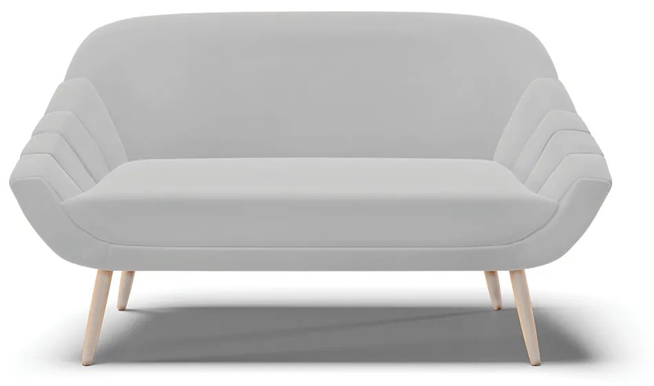 Namoradeira 02 Lugares Giovana Suede Pés Palito Natural - D'Rossi - Cinza