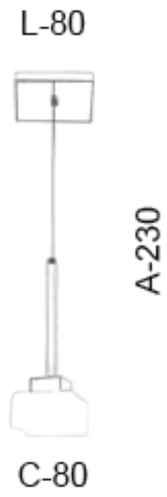 Pendente Cubo Flat Led Integrado 5,5W 2700K 8X8X23Cm Metal E Vidro |Ol... (CHAMPANHE, 220V)