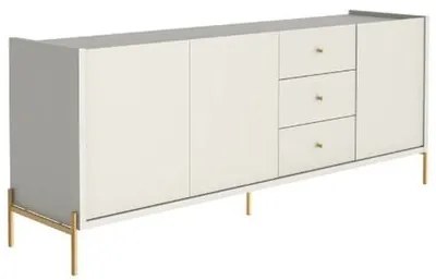 Buffet Jasper Tampo Off White Fosco Base Dourado 1,80cm - 70385 Sun house
