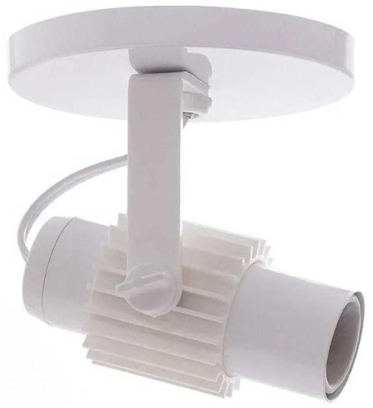 Spot B1 Simples Aletado Para 1x E27 Led Bulbo Branco C/ Branco - Bivolt