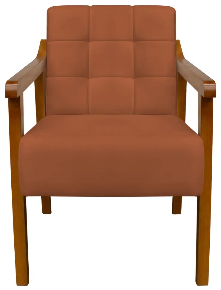 Poltrona Decorativa Vênus Veludo Telha