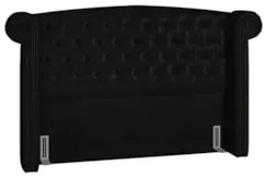 Cabeceira Cama Box Queen 160cm Provença Z37 Sintético Preto - Mpozenat