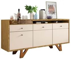 Cristaleira Aruan Buffet Ellora e Espelho Adnet 67cm H01 Off White/Car