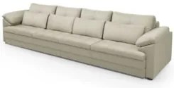 Sofá Retrátil 5 Lugares Para Sala 414cm Dijon Couro Creme S07 - Mpozen