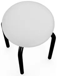Mesa de Cozinha Bistrô Porto Branco 90cm com 2 Banquetas Industriais M