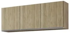 Armário de Cozinha Aéreo 150cm Com 3 Portas Argélia Castanho - Lumil