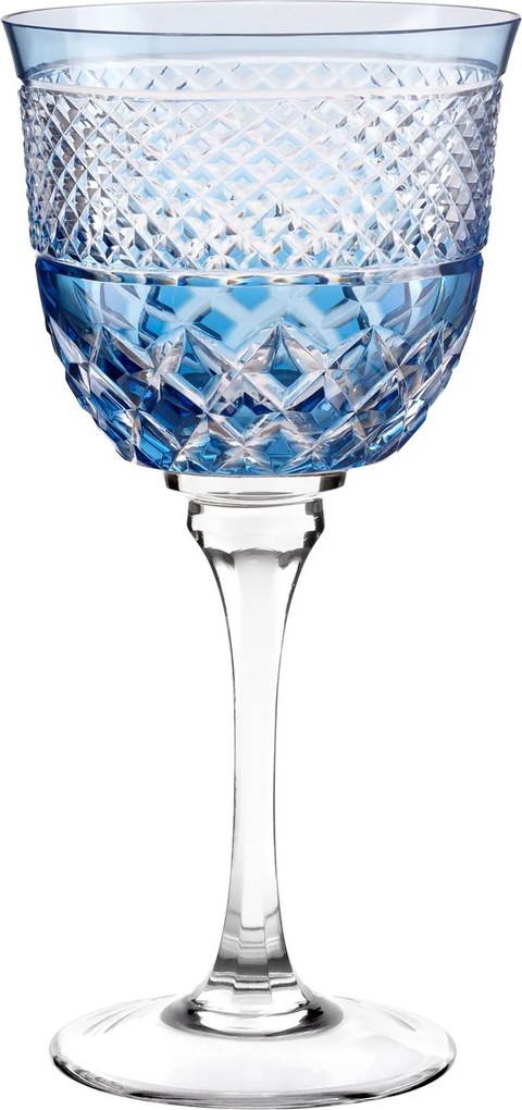 Taça de Cristal Lapidado p/ Água 25 - Azul Claro - 78  Azul Claro - 78