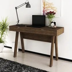 Mesa Para Escritório 2 Gavetas ME4128 Nogal - Tecno Mobili