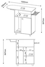 Balcão com Tábua de Passar 01 Porta TP3010 Branco - Tecno Mobili