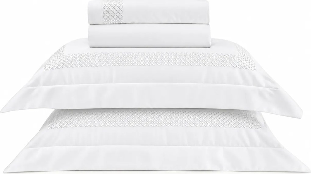 Jogo de Cama Literie Cetim 300 Fios Richesse Branco - King  King