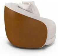 Poltrona Decorativa Giratória para Sala 122cm Kaly Z32 Sintético Caram