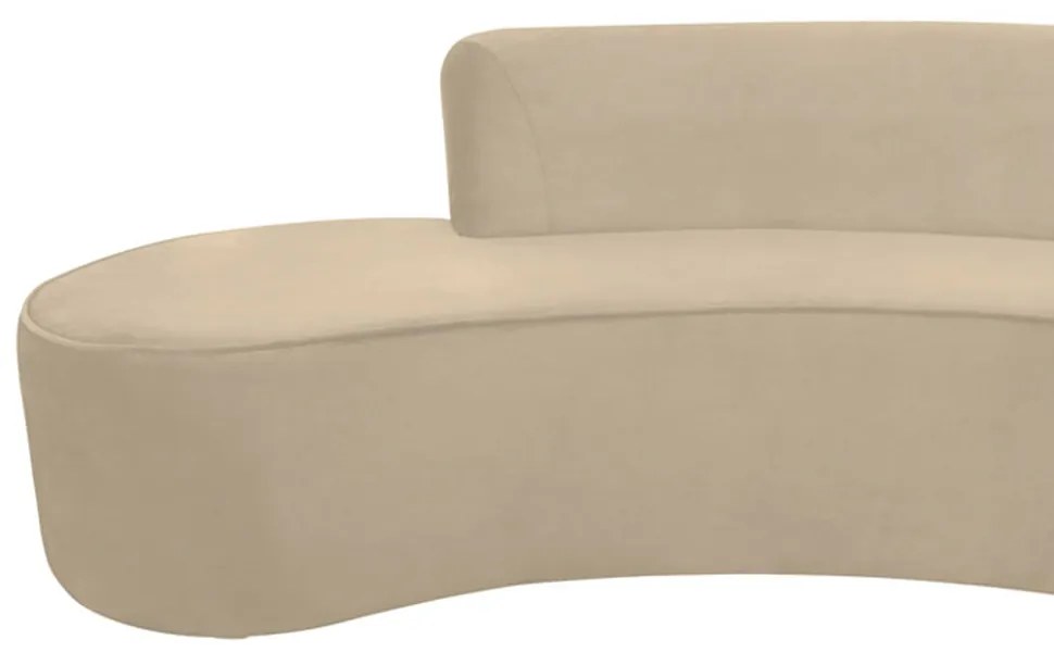 Sofá 3 Lugares Eros D07 Curvo 210cm Braço Direito Veludo Creme - D'Rossi