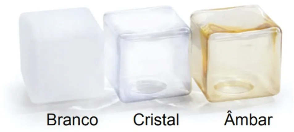 Arandela Aramado Vidro Quadrado 12X17X15Cm Metal E Cubo 01Xg9 |Old Art... (CHAMPANHE, FOSCO (BRANCO))
