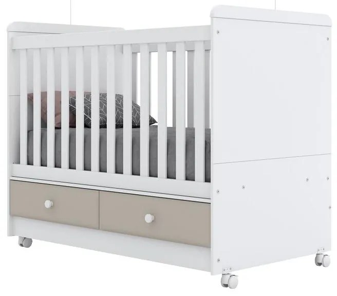 Berço Mini Cama Aquarela 2 Gavetas - Branco