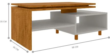 Mesa De Centro Lima Naturalle/Off White - Bechara Móveis