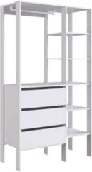 Guarda Roupa Closet 100cm com 3 Gavetas Lizze Branco Z54 - Mpozenato