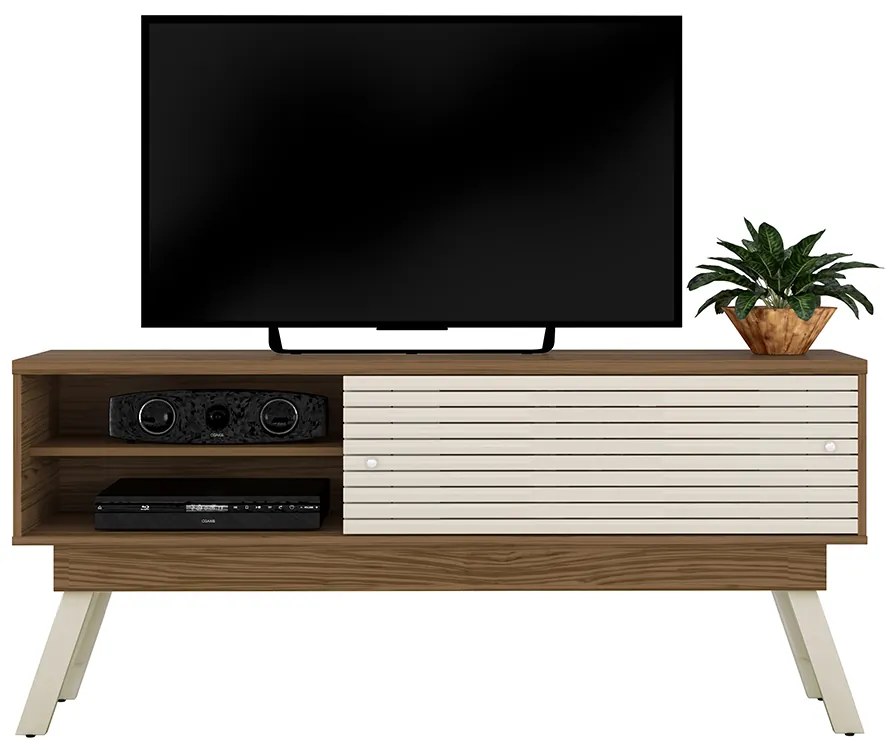 Rack TV 65 Pol 150cm Bancada para Sala Orlin M20 - D'Rossi - Naturale e Off White