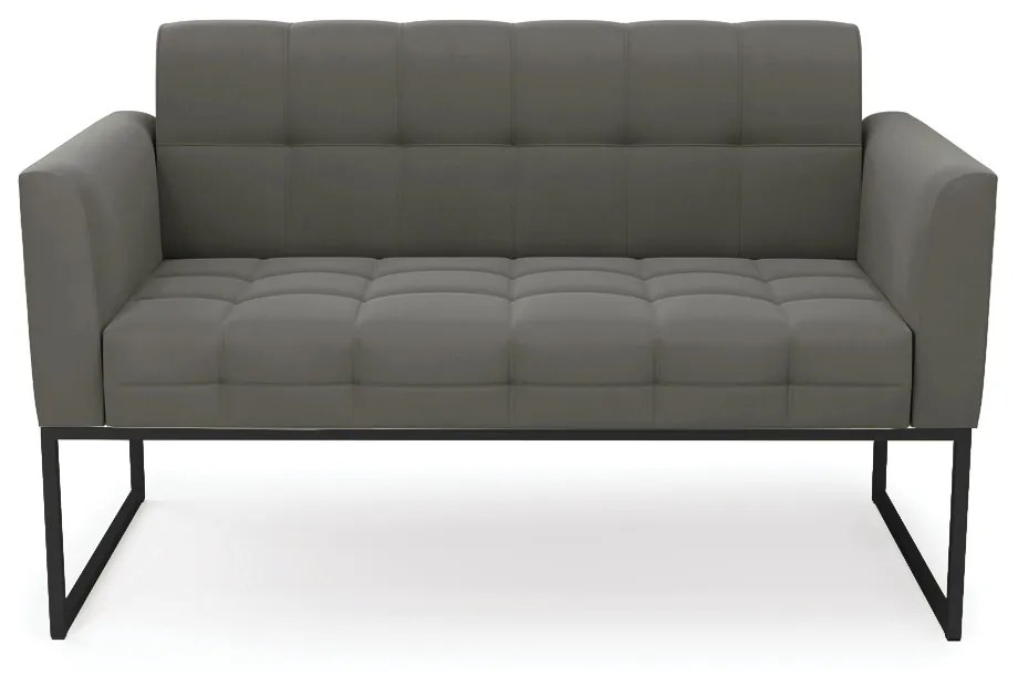 Sofá Namoradeira Elisa Suede Base Metálica Industrial Preto - D'Rossi - Grafite