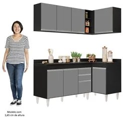 Armário de Cozinha Modulado de Canto Esquerdo 4 Peças CP47 Balcão com