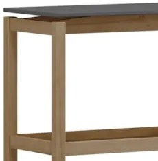 Mesa Lateral Com Prateleira Pé Madeira Soleil Tauari/Grafite F07 - Mpo