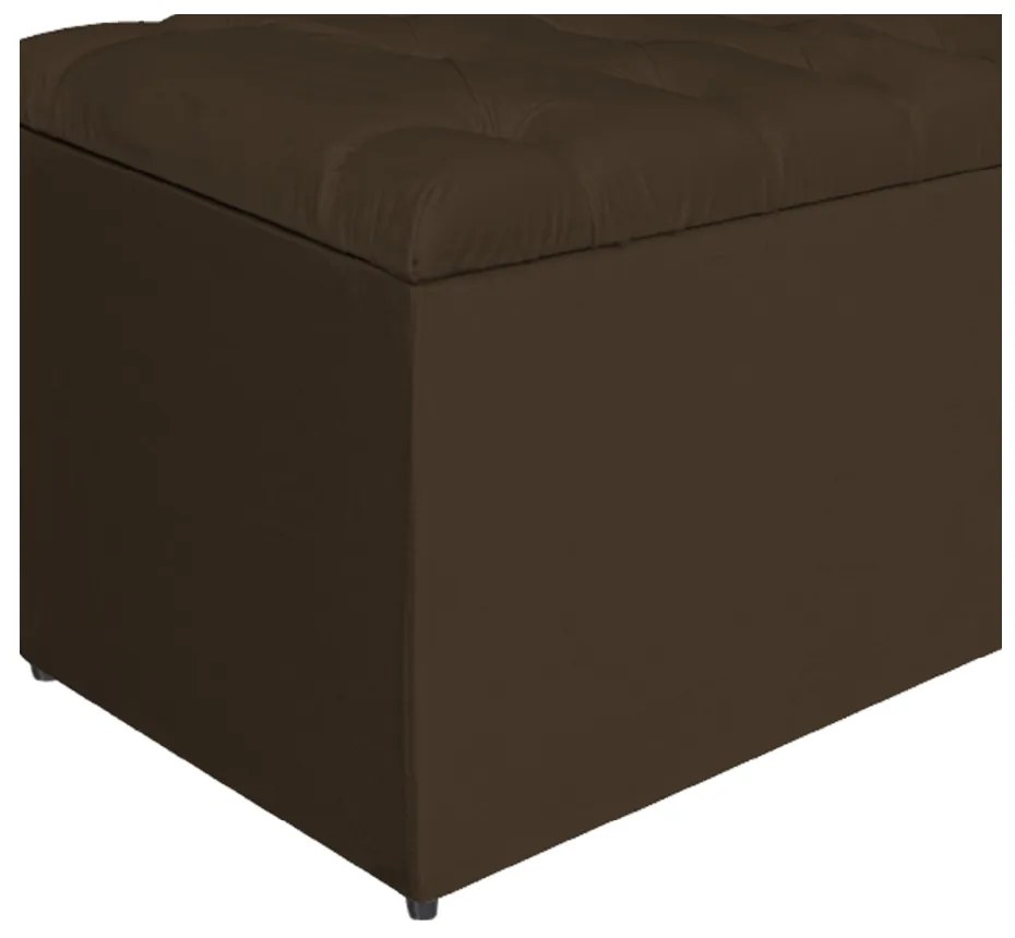 Calçadeira Estofada Liverpool 160 cm Queen Size Suede Marrom - ADJ Decor