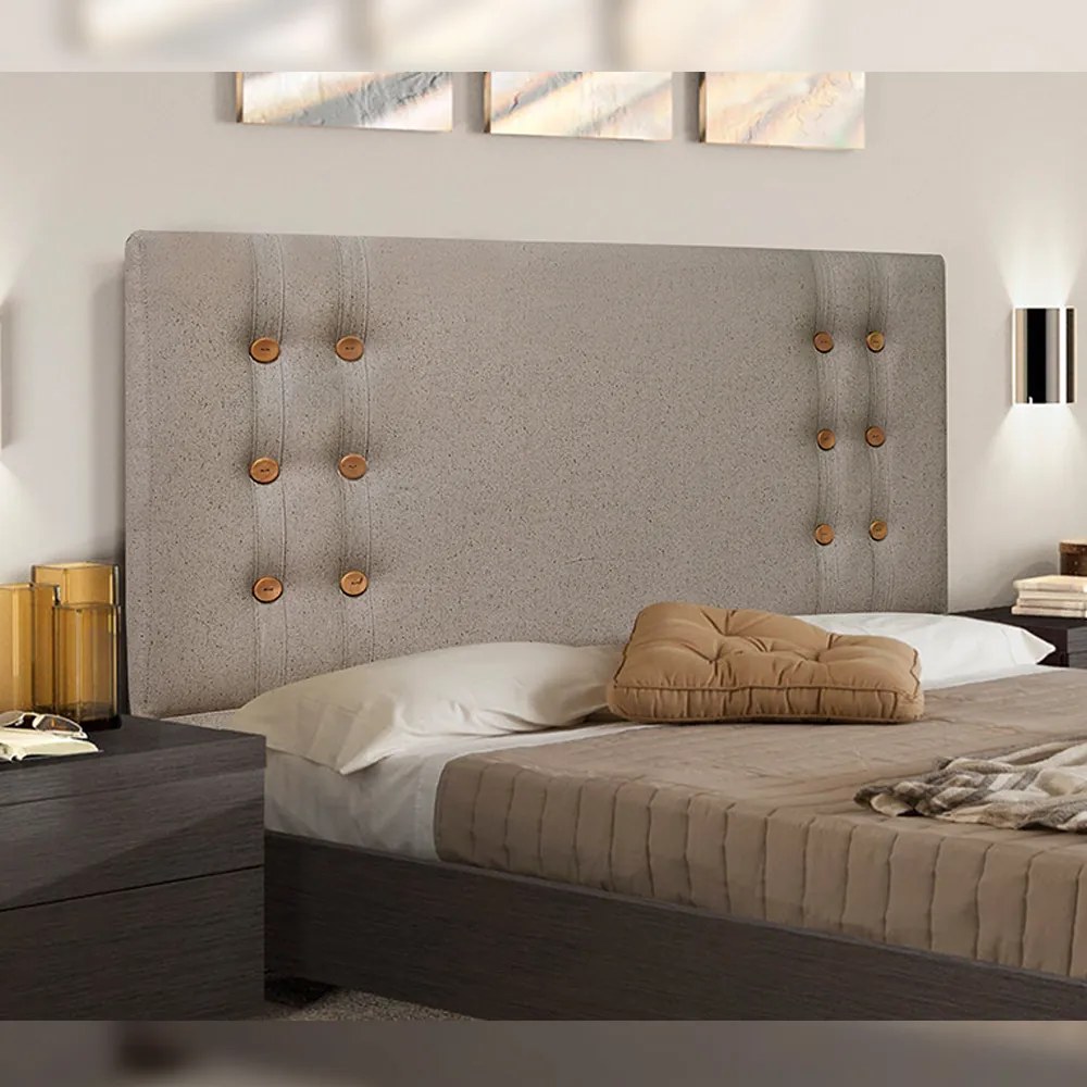 Cabeceira Decorativa Queen Size 1,60M Kors Linho Areia G63 - Gran Belo