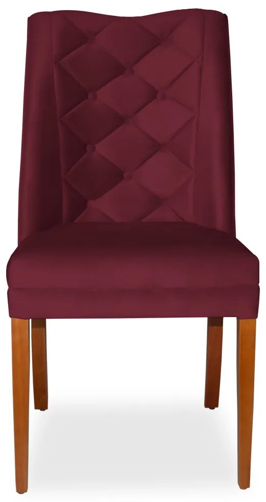 Kit 8 Cadeiras de Jantar Micheli Suede Bordo