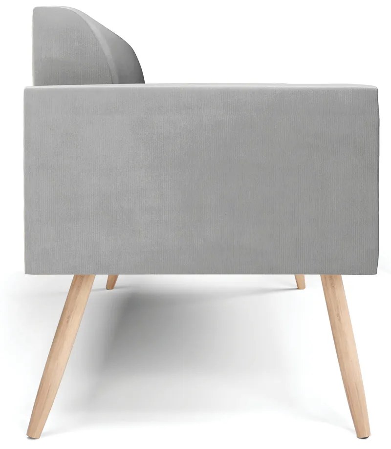 Sofá Namoradeira Pés Palito Natural Marisa Suede Cinza D03 - D'Rossi