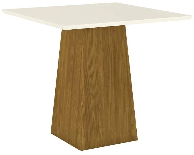 Mesa de Jantar 90cm Dora Quadrada Nature Off White Henn