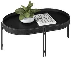 Mesa de Centro Para Sala Estilo Industrial Ville L06 Preto - Mpozenato