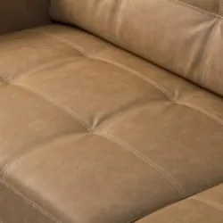 Sofá 3 Lugares Para Sala Living 240cm Ronie L08 Couro Camel - Mpozena