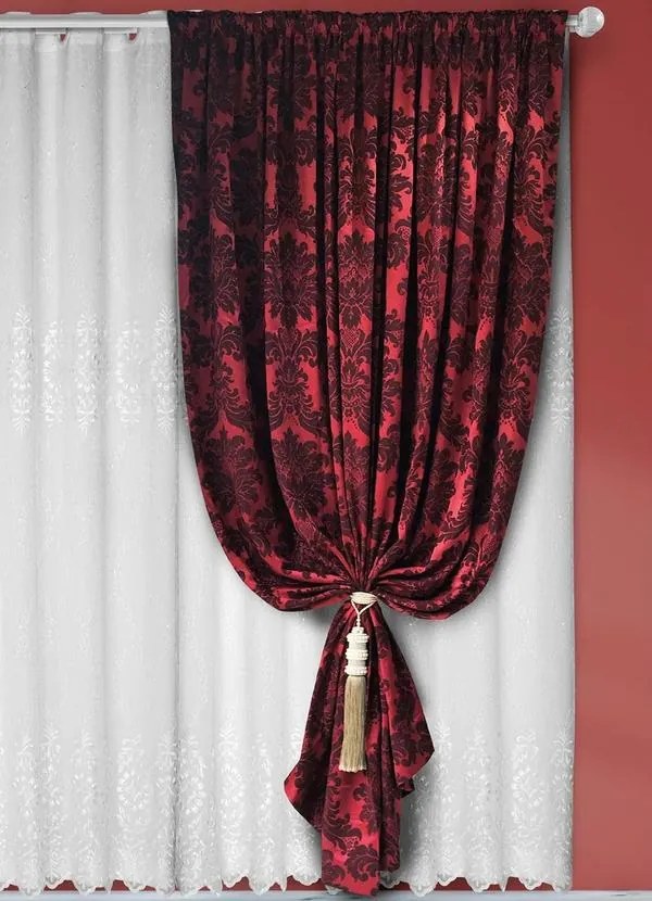 Xale Jacquard Vermelho 280x230 cm