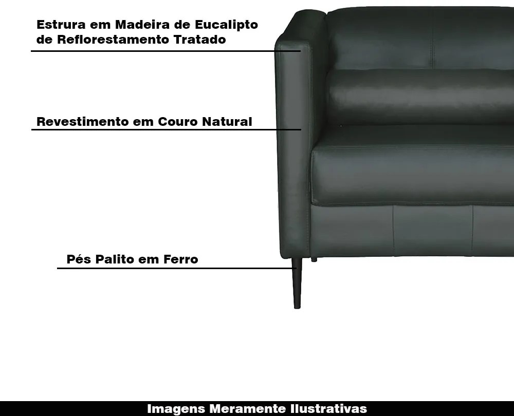 Kit 2 Poltronas Decorativas Pés De Ferro Iráklio Couro Verde G58 - Gran Belo