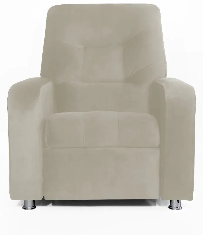 Poltrona Do Papai Reclinável Madri Suede Bege