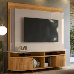 Estante Painel de TV 65 Pol 183cm Ramona Z10 Fendi/Naturale - Mpozenat