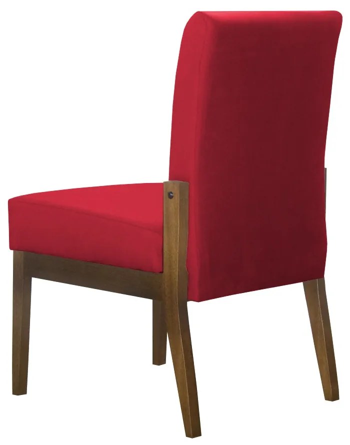 Kit 02 Cadeiras de Jantar Helena Suede Vermelho - Decorar Estofados