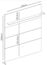 Painel para TV 75 Pol com Rack Bancada 208cm Luna Z10 Calacata/Off Whi