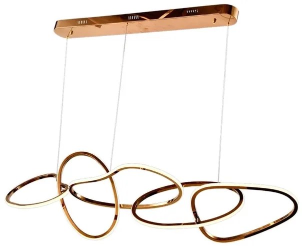 Pendente Led Aco Inox Dourado 91W 2900K Versa