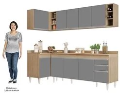 Armário de Cozinha Modulado de Canto Direito 5 Peças CP44 Balcão com T