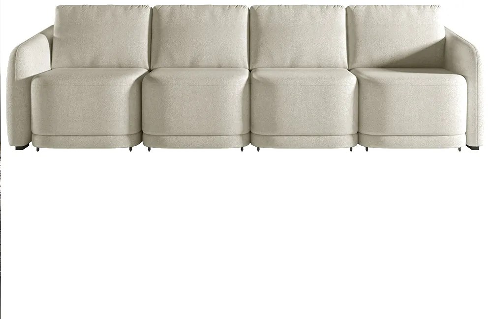 Sofá Cama Modulado Retrátil e Reclinável Decorativo Varsóvia 356cm Bouclê Bege G33 - Gran Belo