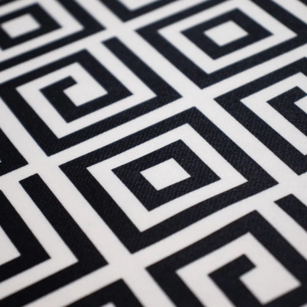 Tecido Suede Estampado Geometrico Preto E Branco D64 01 Metro - DRossi