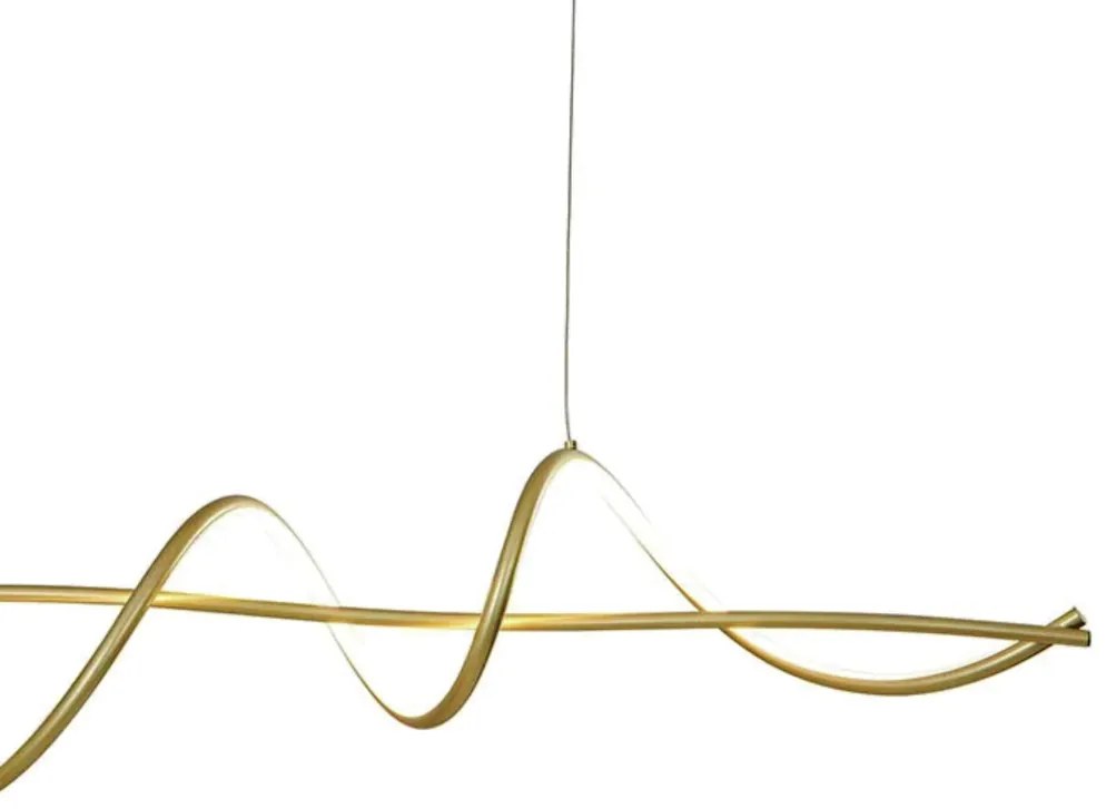 Pendente Contour 120X20X20Cm Led 30W 3000K Bivolt Dourado - Usina Impo...