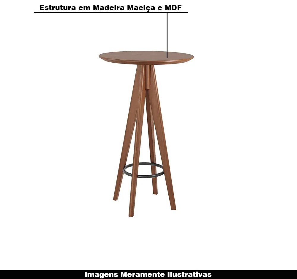 Mesa Decorativa Bistro Madeira Maciça Ozil Imbuia G42 - Gran Belo