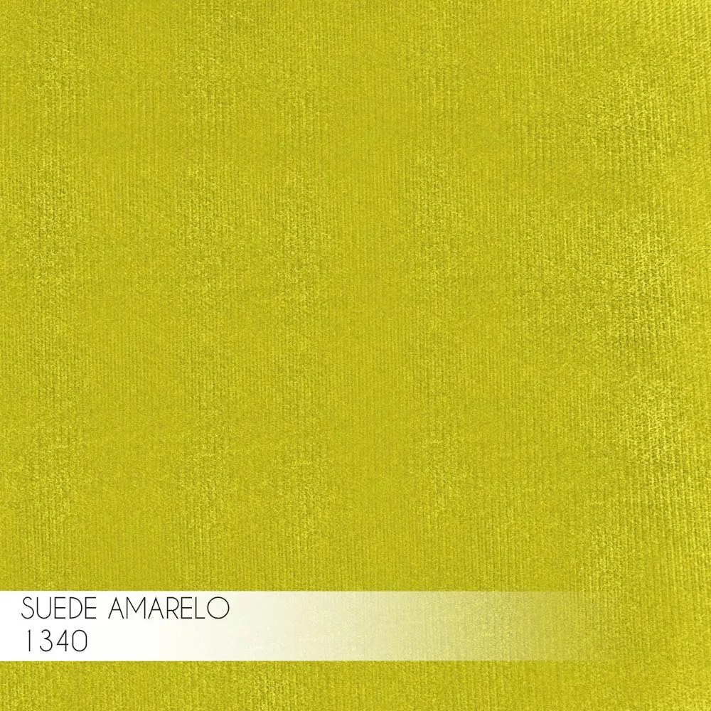 Puff Decorativo Base Gold Elsa Suede Amarelo G41 - Gran Belo