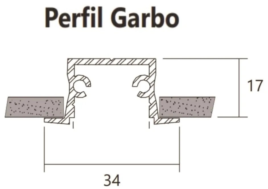 Junção Teto/parede Perfil Embutir Para Fita Led Garbo 10X10Cm | Usina... (PT - Preto Texturizado)